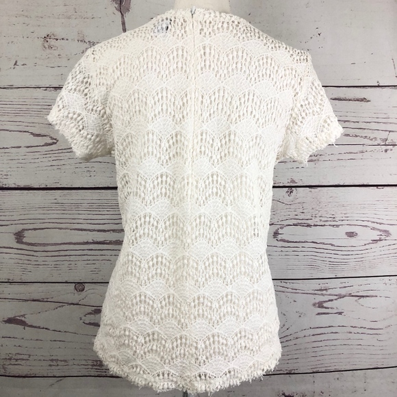 NSF Annette Cream Lace Tee Top - Picture 6 of 9